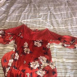 Floral off the shoulder top with bell sleeves